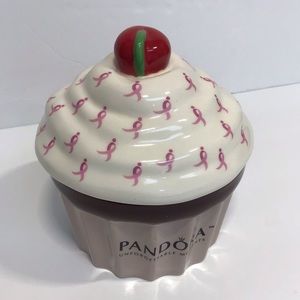 HTF Pandora Cupcake Jewelry Box Limited Edition Breast Cancer Trinket Box